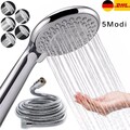 Handbrause Duschkopf Brausekopf 5 Strahlarten mit 1.5M-Schlauch Bad Wassersparen