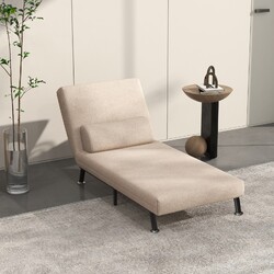 HOMCOM Schlafsessel, Klappsessel mit Bettfunktion, Rückenkissen, für Wohnzimmer