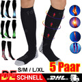 5 Paar Damen Herren Kompressionsstrümpfe Stützstrümpfe Laufsocken Kniestrümpfe