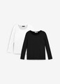 Neu 2er Pack Umstandsshirt Gr. 40/42 Schwarz Weiß Damen-Shirt Bluse Tunika