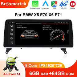 12.3" Android 14.0 Autoradio GPS Navi DAB+ CarPlay Für BMW X5 E70 X6 E71 CCC CIC
