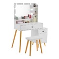 Einstellbar Frisiertisch weiß  Schminktisch Schlafzimmer LED Glühbirne