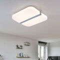 Deckenleuchte Deckenlampe Esszimmerlampe quadratisch LED Küchenlampe opal chrom