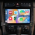 2+64G Autoradio DAB+ Für Benz CLK W209 C-Klasse W203 Kamera Android 13 GPS Navi