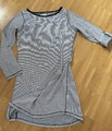 Esprit Nachthemd - Gr. 38 - Schwarz/ weiß gestreift - Krempelarm -