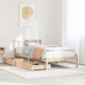 Massivholzbett Bettrahmen Bett Doppelbett ohne Matratze Wachsbraun Kiefernholz