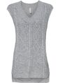Neu Strick-Pullunder mit Zopfmuster Gr. 36/38 Hellgrau Damen-Pullover Weste