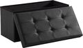 Sitzhocker faltbare Sitzbank mit Stauraum Leder oder Leinen 76 x 38 x 38 cm