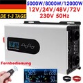 8000W 12000W Max 12V 24V 48V - 230V Reiner Sinus Spannungswandler Wechselrichter