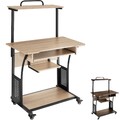 Schreibtisch Computertisch Bürotisch PC Tisch mit Rollen Holz + Metall Industrie