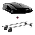 Dachbox LEVUP Space 530 Duo + Dachträger für Skoda Rapid Fließheck Typ NH3 top