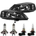 Scheinwerfer Set schwarz für Opel Astra G Bj. 98-09 Philips H7 HB3 elektr. LWR