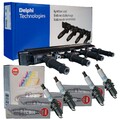 DELPHI Zündspule + 4x NGK Kerze passend für Opel Astra Adam Meriva Corsa 1.2 1.4