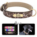 S-2XL Personalisiert Hundehalsband mit Namen Gravur Weiches Leder Reflektierend