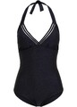 Femininer Neckholder Badeanzug Gr. 44 Schwarz Damen Bademode Schwimmanzug Neu