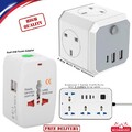 Verlängerungskabel mit 2 USB Kabel Elektrostecker Buchse UK Netz Strom 4 Gang