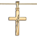 Echt Gold 333 edler Kinder Kreuz Anhänger Baby Taufe Kommunion mit Silber Kette