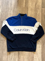 Calvin Klein Pullover Herren XXL Blau/weiß Hoodie
