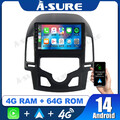 9" 4G+64G Android 14 Autoradio CarPlay GPS FM Für HYUNDAI i30 MK1 FD 2007-2011