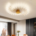 LED Deckenlampe Dimmbar 28 Köpfe Wohnzimmer Deckenleuchte Goldene Kronleuchter