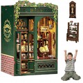 DIY Book Nook Kit 3D Holz Puzzle Bücherregal Dekor Miniatur Haus mit LED Light