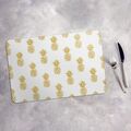 Tischset Platzdeckchen Platzset Untersetzer 45x30 goldene Ananas Früchte