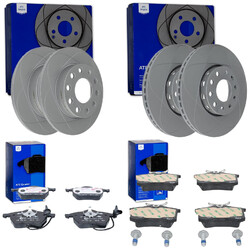ATE PowerDisc BREMSSCHEIBEN + BELÄGE VORNE+HINTEN passend für AUDI A4 8E B6 B7VA 288x25mm | HA 245x10mm | Bitte PR-Nr. beachten