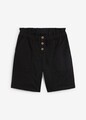 Neu Bermuda mit elastischem Bund und Knopfleiste Gr. 38 Schwarz Bermudashorts