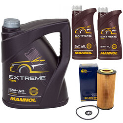 Motoröl Set MANNOL Extreme 5W-40 API 7 Liter + Ölfilter für Mercedes C-Klasse