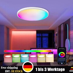 24W Dimmbar Wohnzimmer Lampe RGB LED Deckenleuchte mit Fernbedienung Deckenlampe