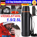 1,5/2,5 Liter Isolierflasche Thermosflasche aus Edelstahl Camping Thermoskanne