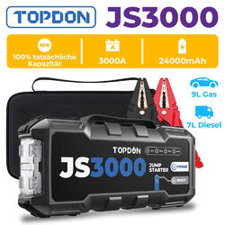 TOPDON JS3000 3000A 24000mAh KFZ Starthilfe Jump Starter Auto Booster Powerbank