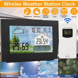 Wetterstation Funk mit Außensensor,Digital Thermometer Hygrometer Wecker fürBüro