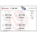 1x Bremsbelagsatz, Scheibenbremse BREMBO P 59 031 passend für OPEL VAUXHALL