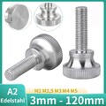 Rändelschrauben hohe Form DIN 464 Edelstahl A2 M2 M2,5 M3 M4 M5 Stellschraube