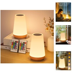 Nachttischlampe 2er Set mit Fernbedienung, LED Nachttischlampe Touch Dimmbar ...