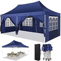 Pavillon 3x6m Partyzelt Gartenzelt Festzelt Zelt Gartenpavillon Bierzelt Blau DE