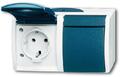 Busch-Jaeger 20/2 EW-53 SCHUKO Steckdose  2-fach, Ocean IP 44, grau/blaugrün (2C