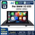 Android 14 8-Core 4G+ Lte Autoradio SWC BT Navi CarPlay für BMW X3 E83 2004-2012