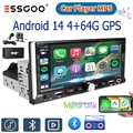 Android 14 6.9" Carplay Autoradio 1 DIN GPS NAVI RDS USB BT 4+64GB DAB+ KAM+ MIK
