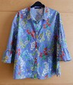 Bluse blau weiße Streifen mit Blumenmuster von Violetta by Mango Gr L