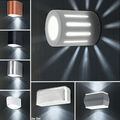 Design LED Außen Garten UP DOWN Spot Strahler Wand Lampe Leuchte Edelstahl ALU