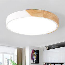 36W/48W/96W/192W LED Deckenleuchte Deckenlampe dimmbar mit Fernbedienung (Holz)