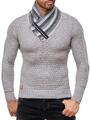 Redbridge Herren Strickpullover Supple Pullover Pulli Schalkragen Grau