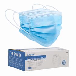 50 x Cherish medizinische OP Maske, blau,3-lagig-Atemschutzmasken