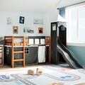 Kinderbett Hochbett Spielbett Kinder Bett mit Turm Massivholz Kiefer vidaXL