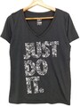 NIKE T-Shirt Damen Shirt Gr. DE 38 hellgrau-weiß Casual-Look