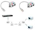2er Set Portdoppler Netzwerk Splitter RJ45 Verteiler Y-Adapter 2x LAN Ethernet