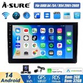 2+32G Android 14 AutoRadio DSP GPS Navi Apple Carplay Kam Für Audi A4 S4 B6 B7