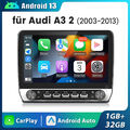 10.1"Carplay Für AUDI A3 8P 03-2013 Android 13 Autoradio GPS Navi WIFI BT FM USB